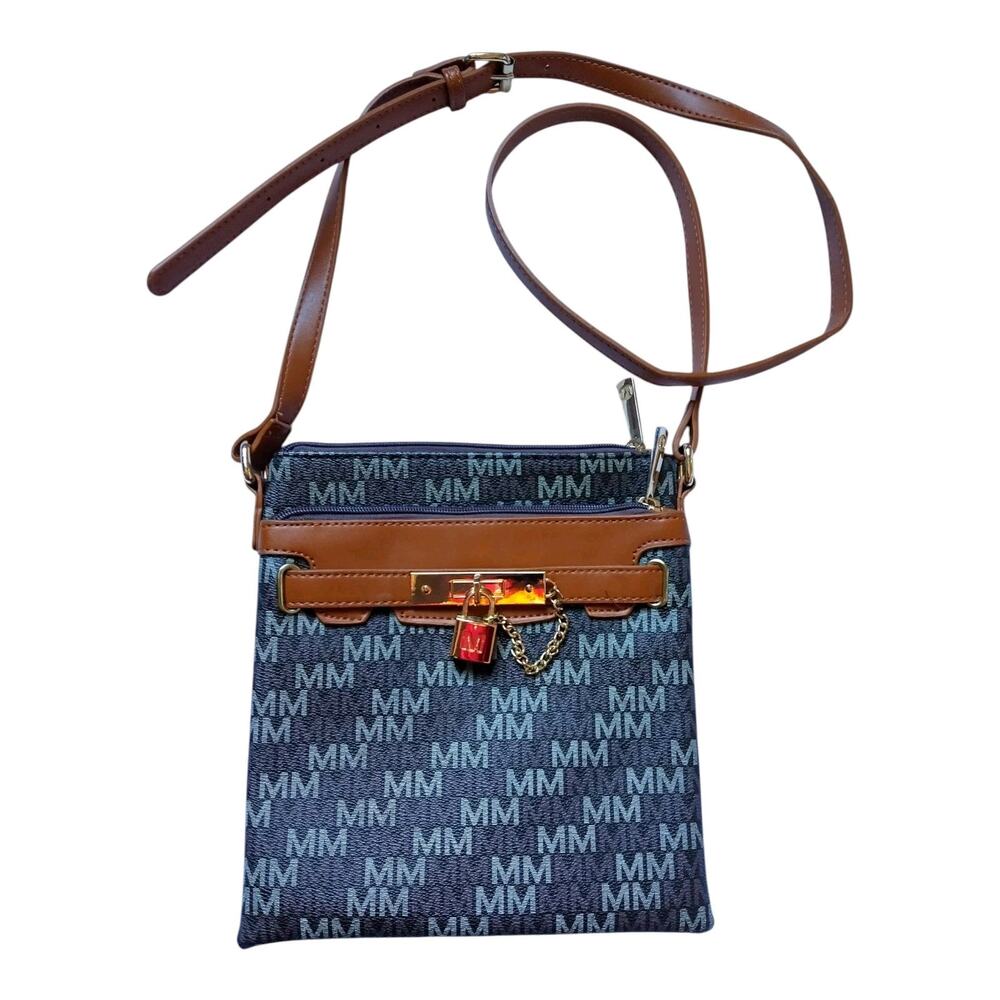 Women's Monogrammed M Messenger Purse, Medium, Brown